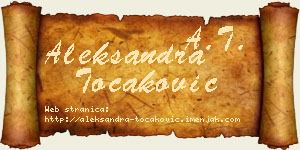Aleksandra Točaković vizit kartica